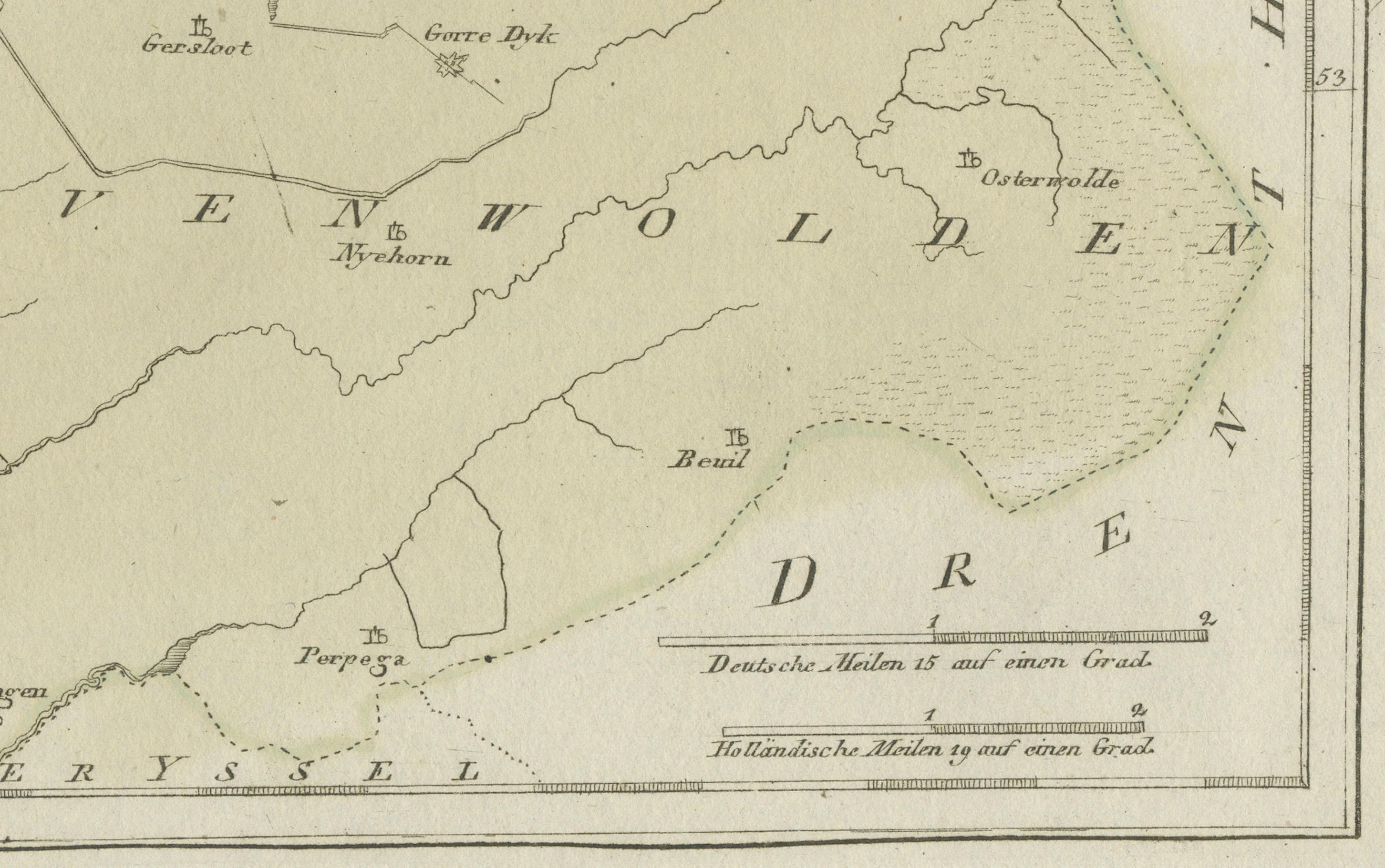 Carta Rara mappa della provincia della Frisia del 1791 di von Reilly, Paesi Bassi, XVIII secolo in vendita