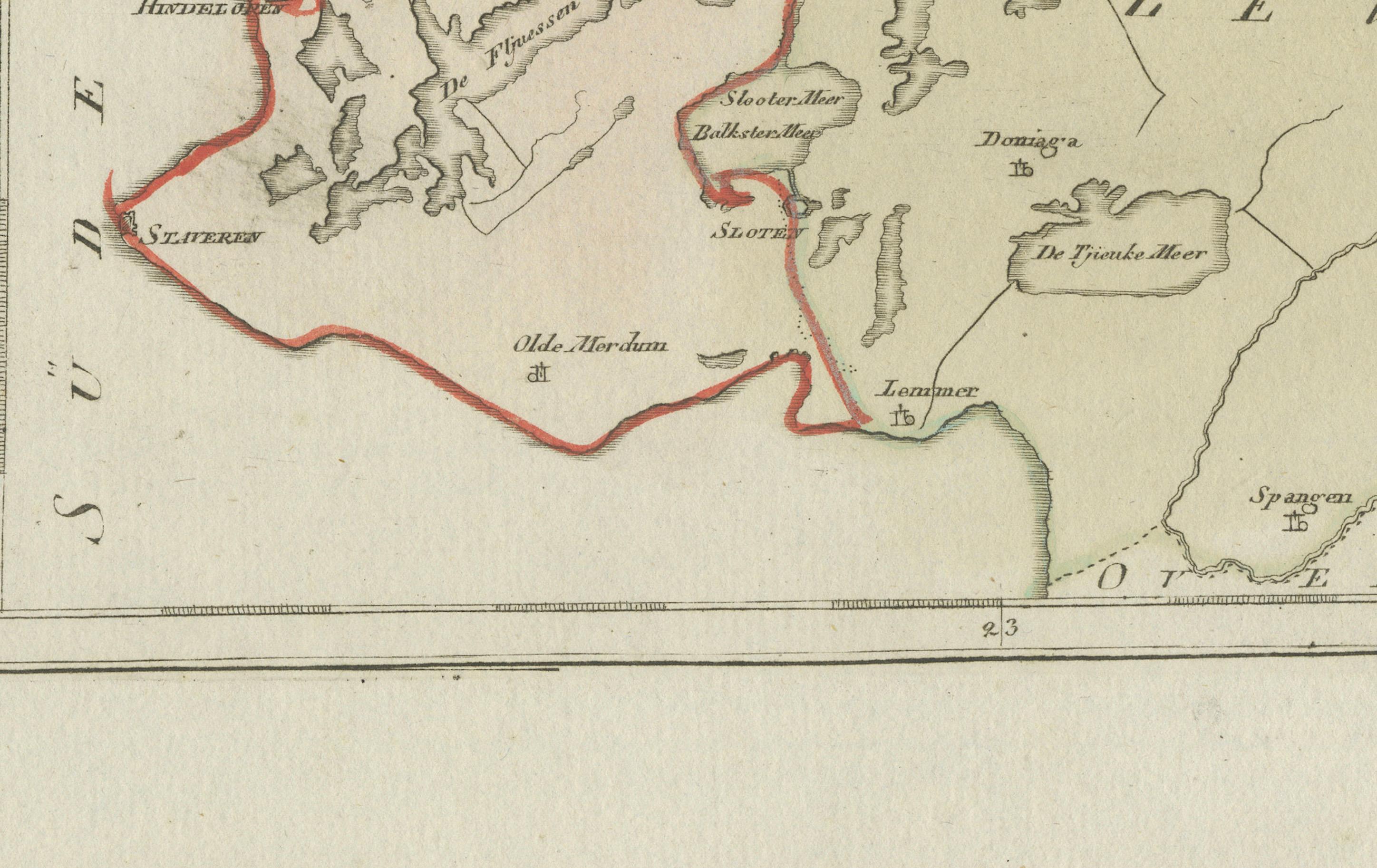 Rara mappa della provincia della Frisia del 1791 di von Reilly, Paesi Bassi, XVIII secolo in vendita 1
