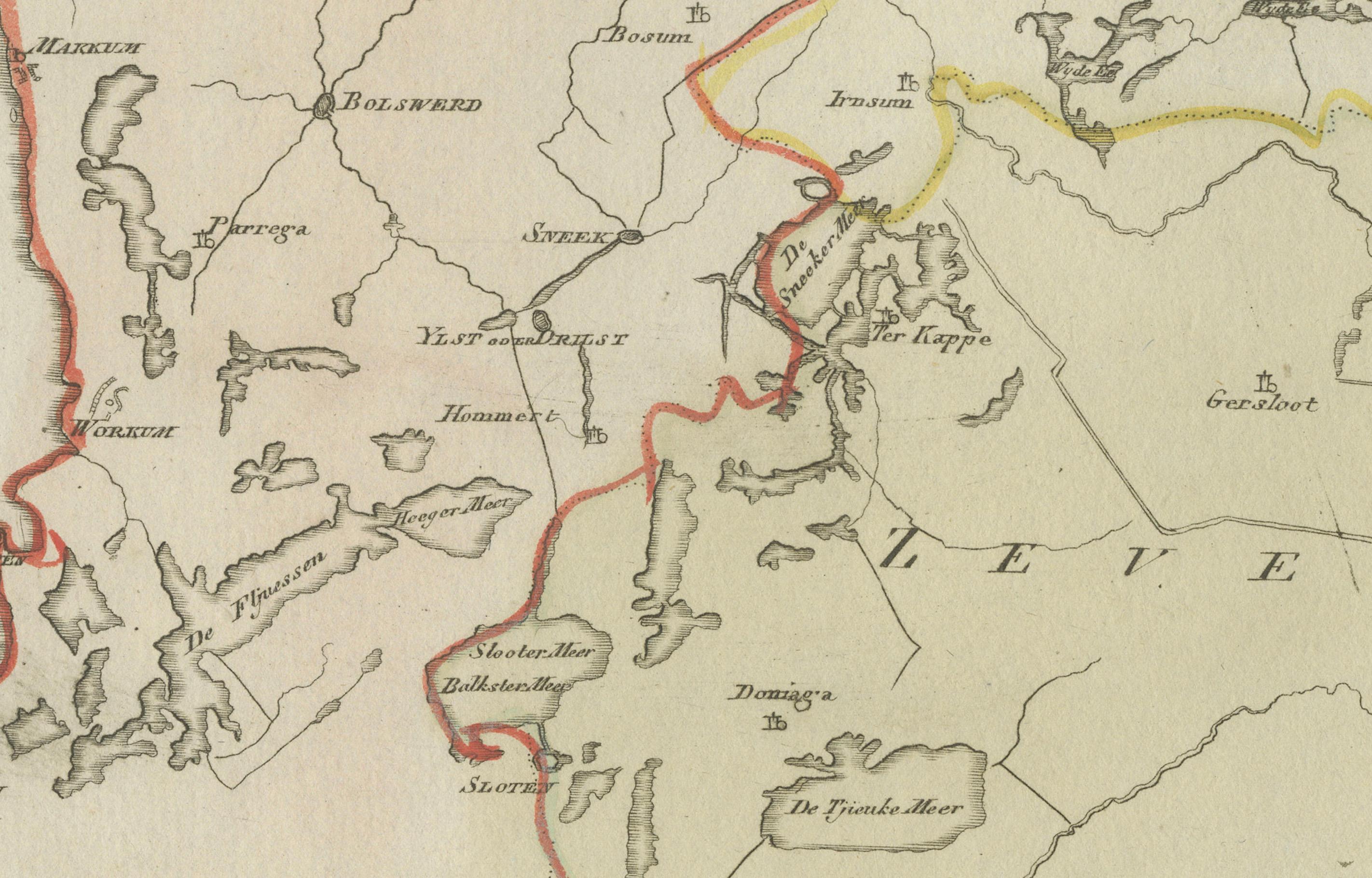 Rara mappa della provincia della Frisia del 1791 di von Reilly, Paesi Bassi, XVIII secolo in vendita 2