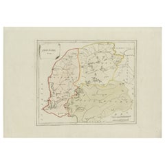 Rare carte de la province de Frise de 1791 de von Reilly, Pays-Bas, 18e siècle