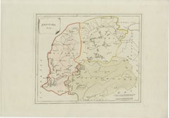 Rara mappa della provincia della Frisia del 1791 di von Reilly, Paesi Bassi, XVIII secolo