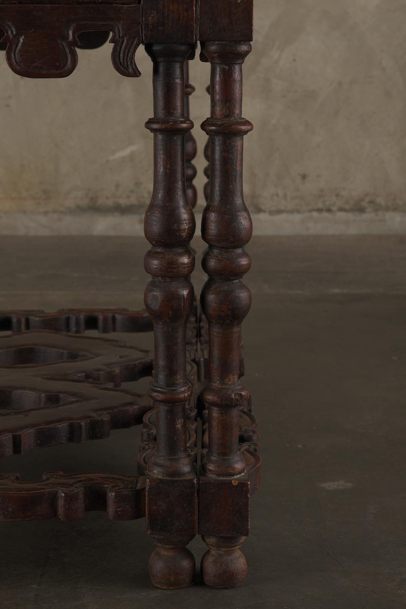 Rare 17th C Table Folding Center Table With Drawer For Sale 3