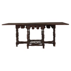Rare 17th C Table Folding Center Table With Drawer