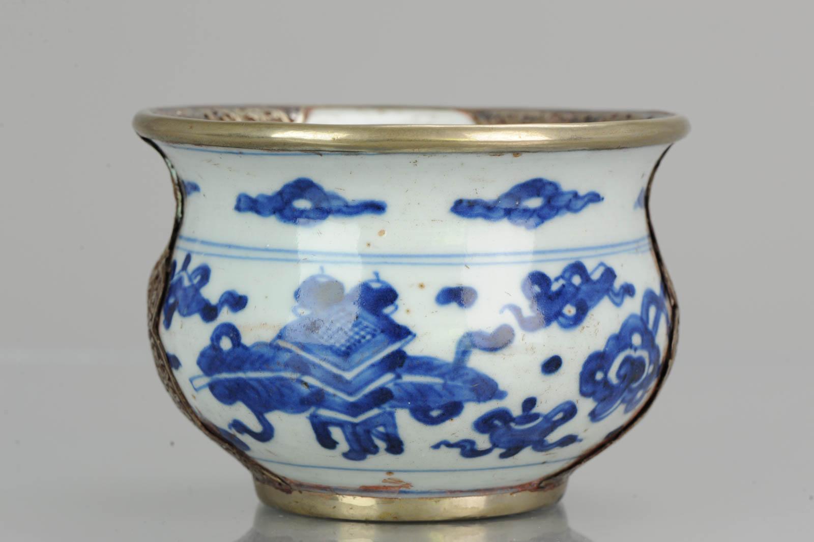  Rare 17th C Transitional Early Kangxi Chinese Porcelain China Bowl Flowers For Sale 6