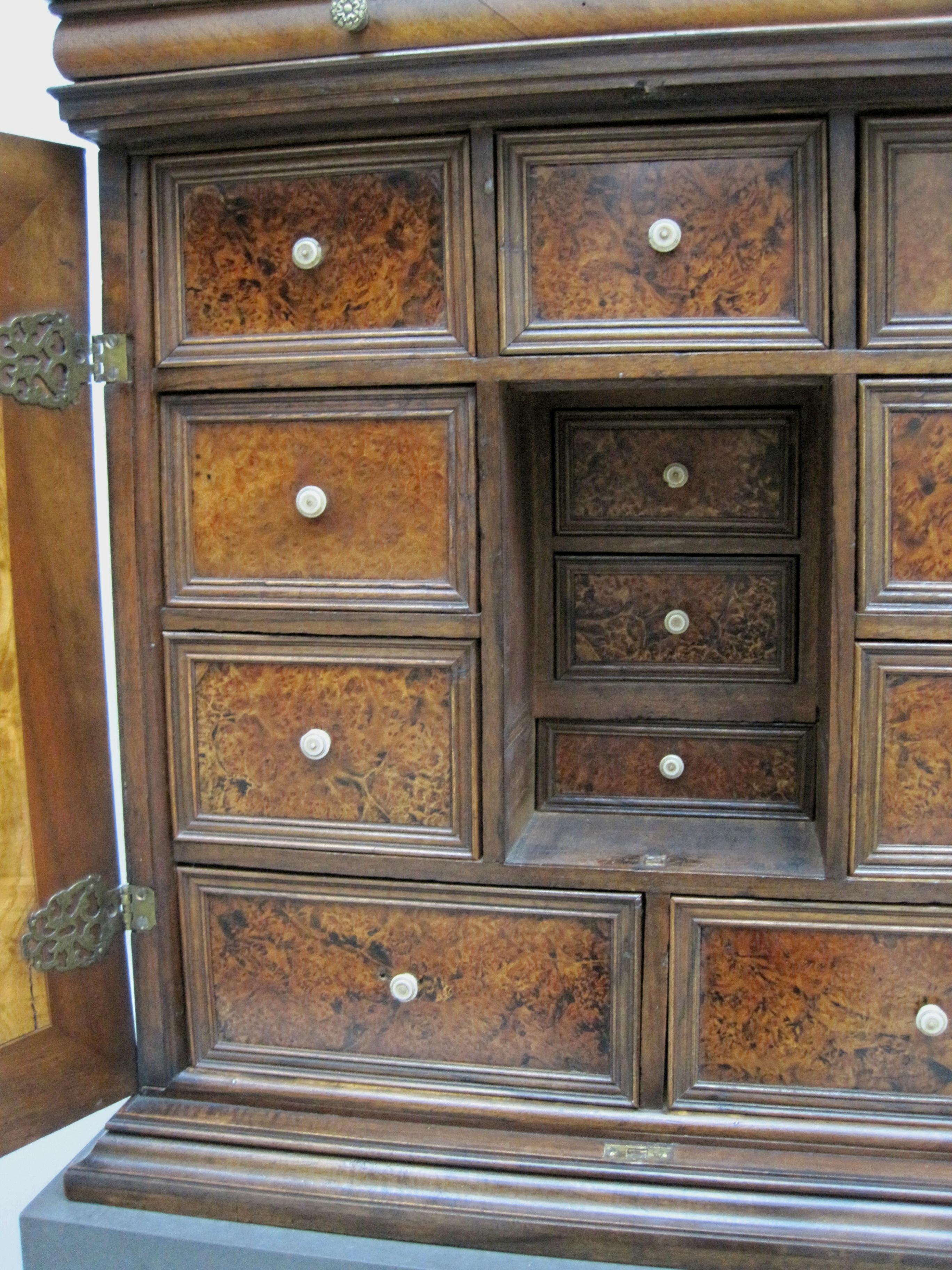 Carved Rare 17th Century Baroque Cabinet, South Germany Probably Augsburg, Wunderkammer For Sale