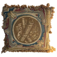 Seltene Brüsseler Seide und Wolle 17. Jahrhundert Barock Wandteppich Fragment Dekorative Pi