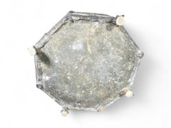 Rare 17th-Century Delft Tile Flower Pot with Tin Hexagonal Frame