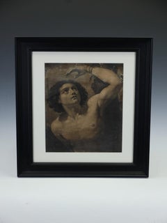 Rare 17th Century Engraving: Saint Sebastian on "Chain-Laid" Paper