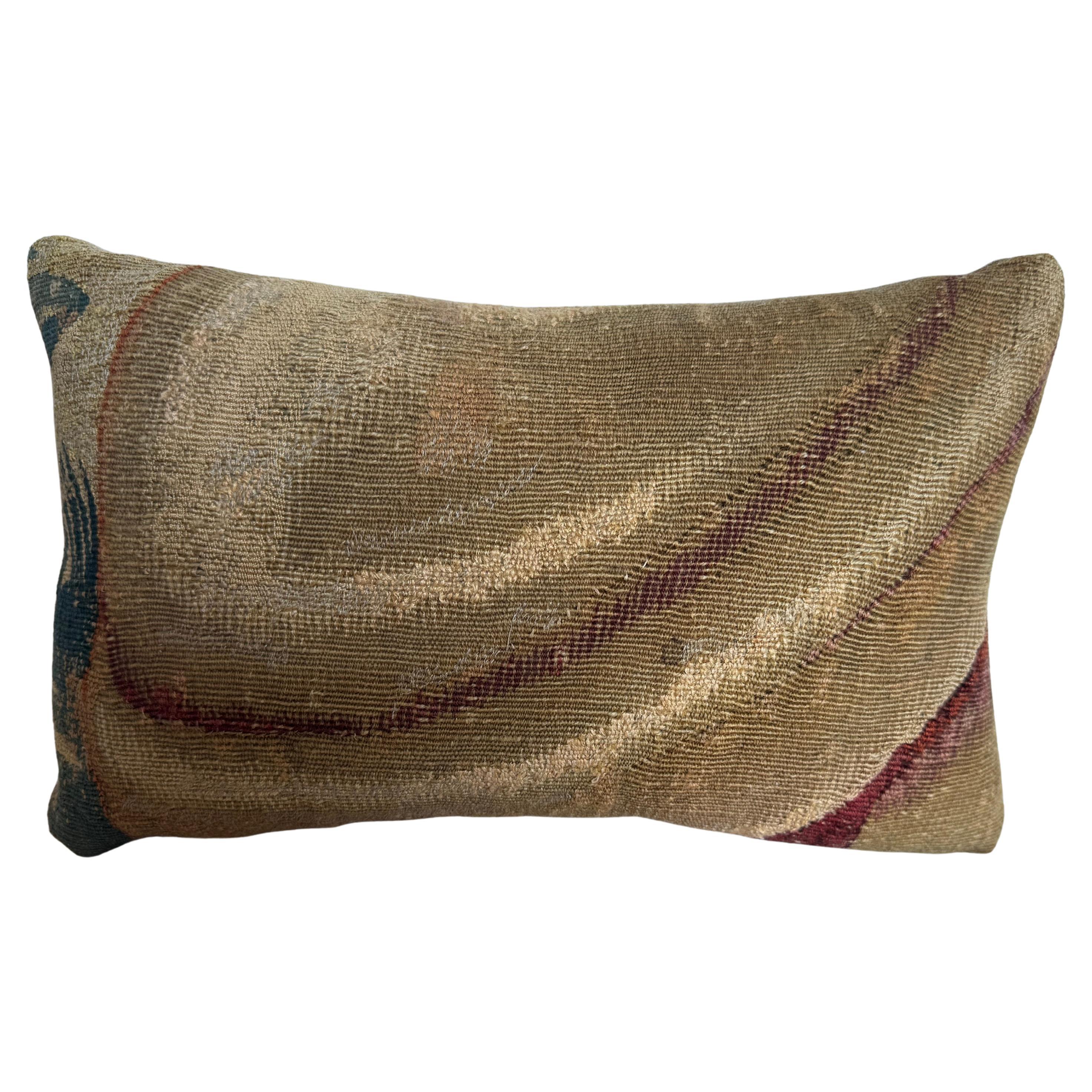 Rare 17th Century Flemish Baroque Tapestry Fragment Decorative Pillow