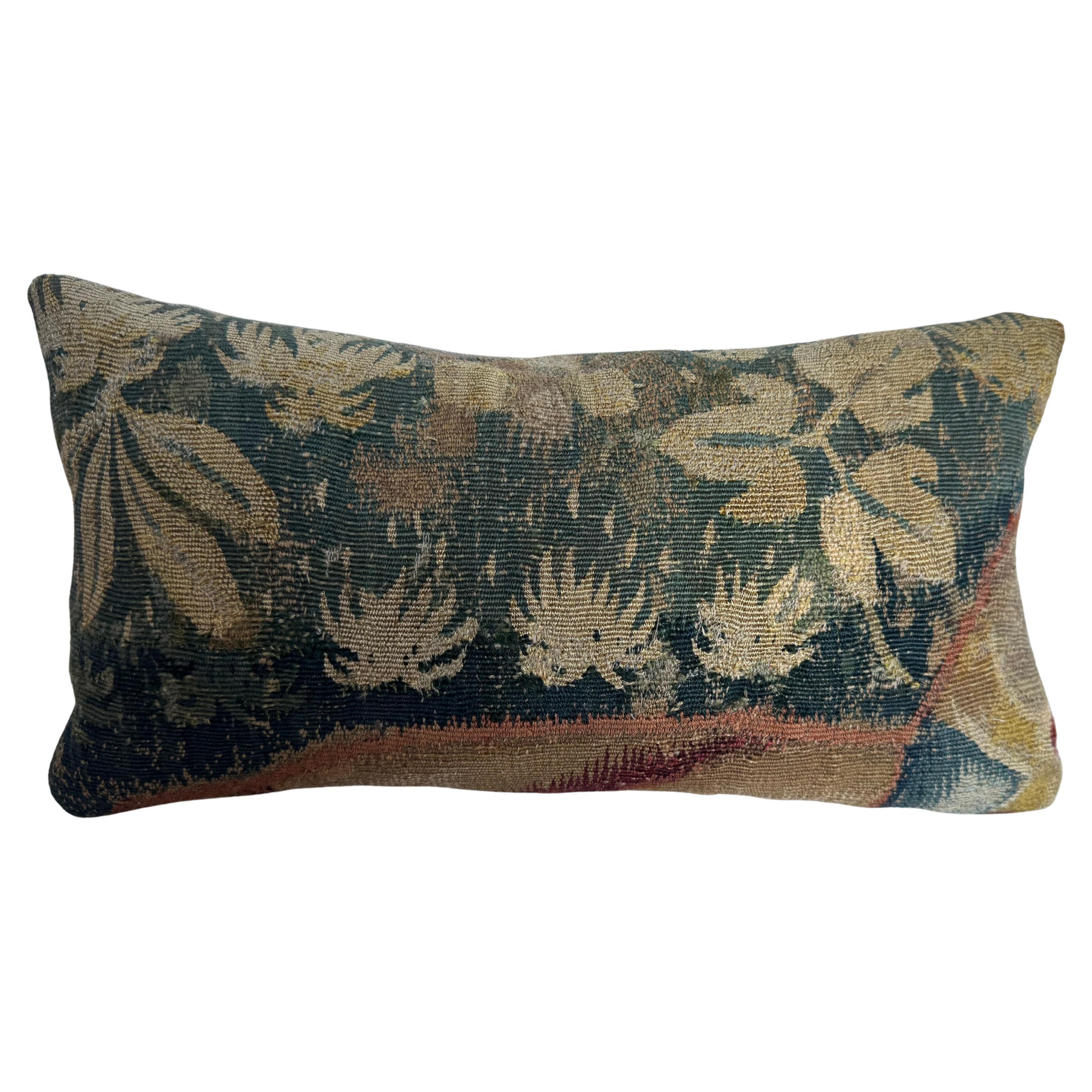 Rare 17th Century Flemish Baroque Tapestry Fragment Decorative Pillow