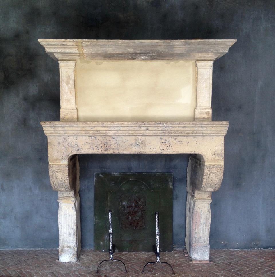 This antique fireplace surround is very unique. The condition and the patina are so important for this piece from the French Renaissance period. 
This real museum piece is an enhancement for any interior. It will project you in back in the late