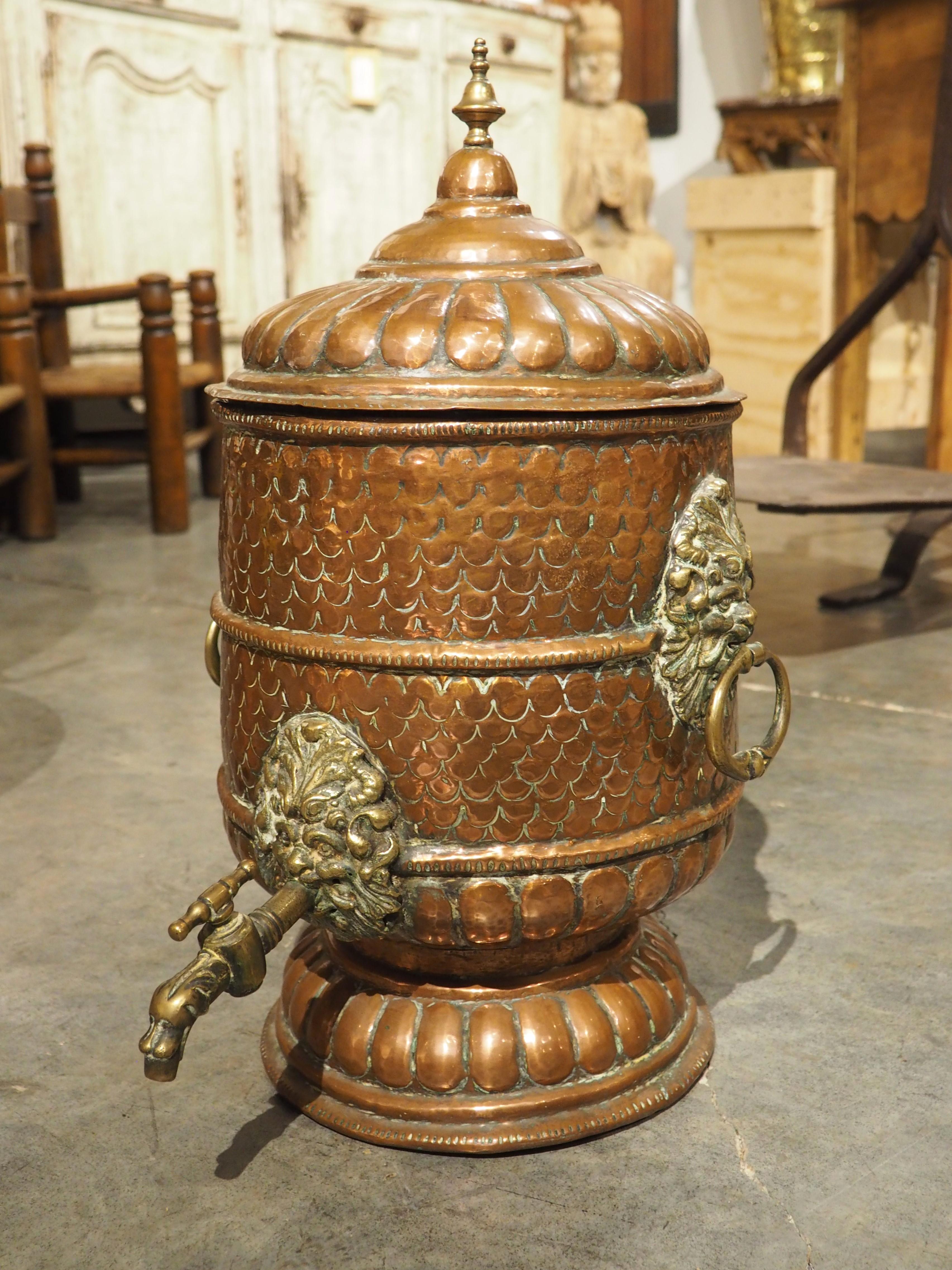 Rare 17th Century French Repousse Copper Water Fountain For Sale 9