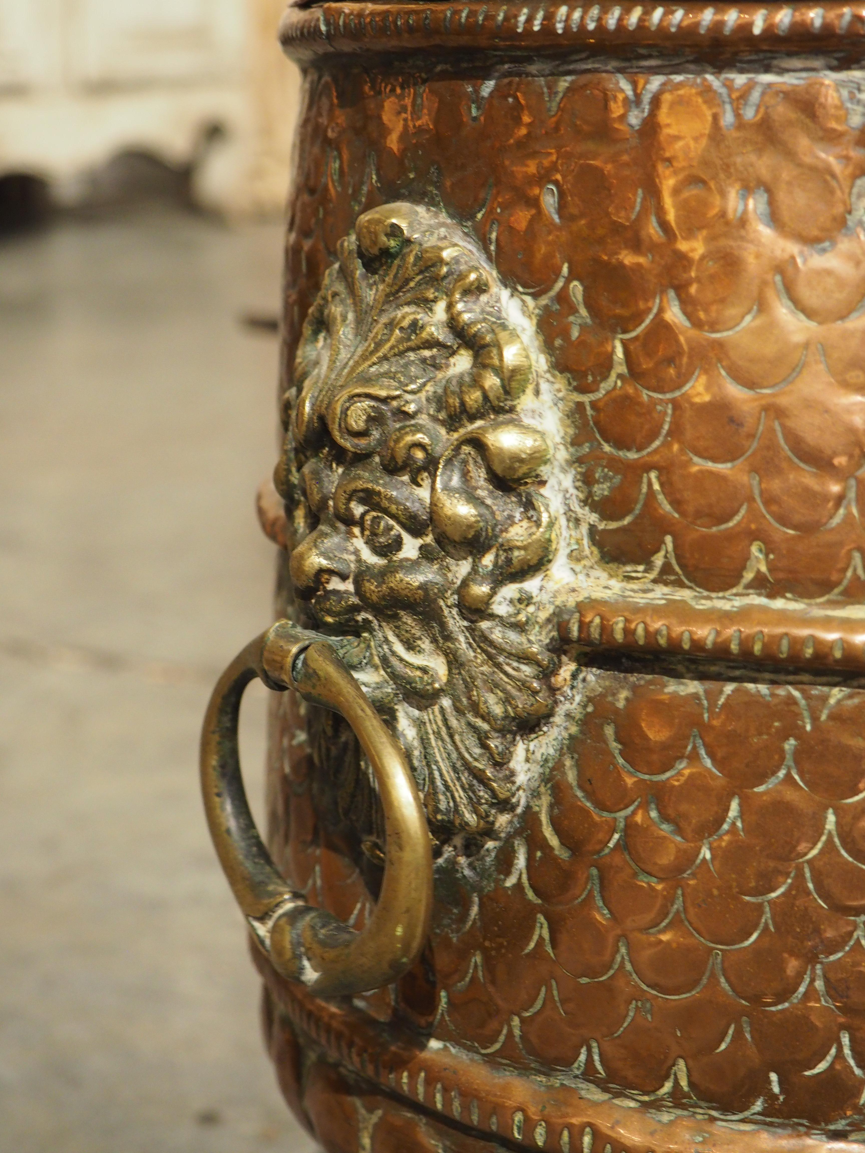 18th Century and Earlier Rare 17th Century French Repousse Copper Water Fountain For Sale