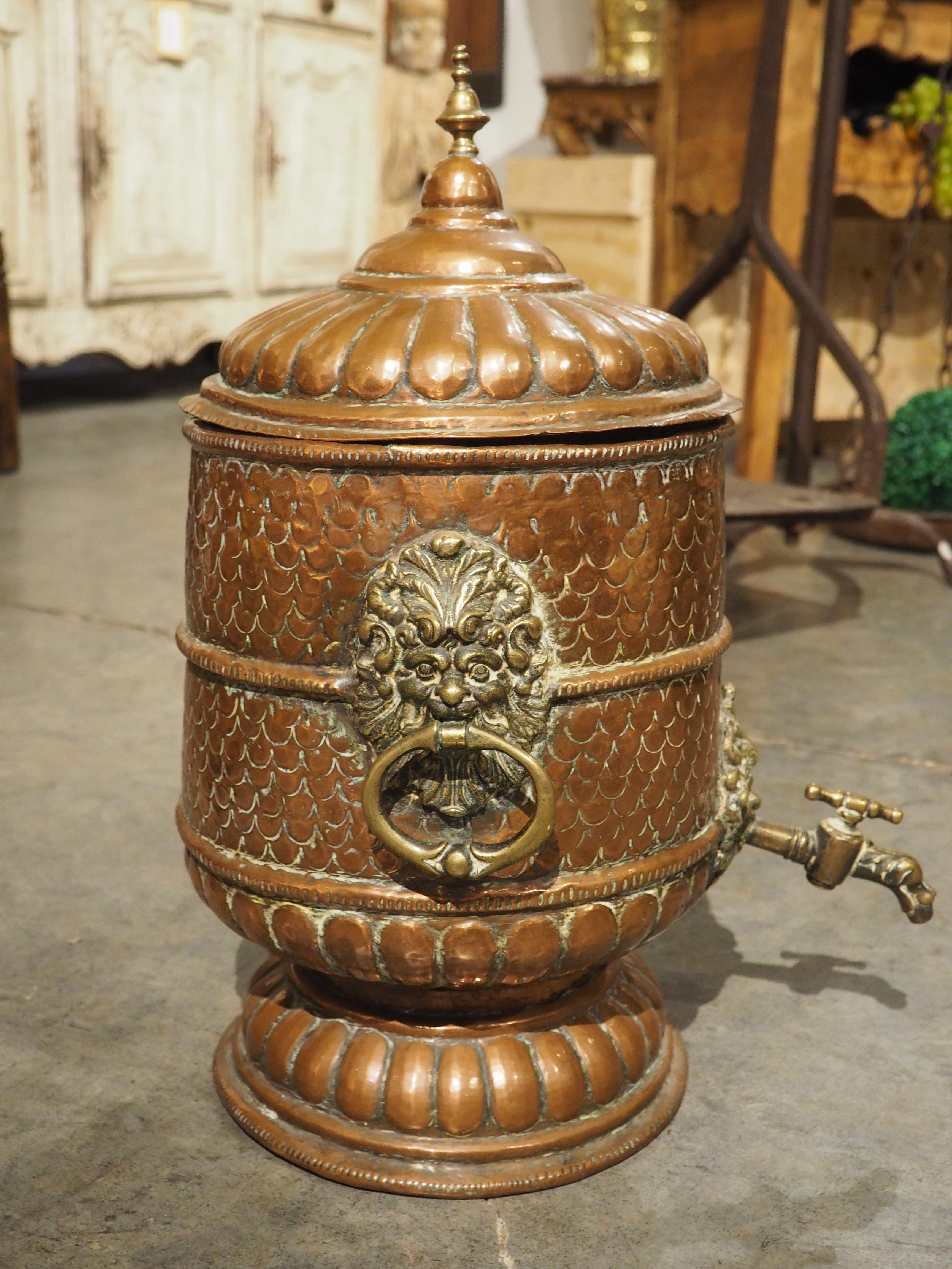 Metal Rare 17th Century French Repousse Copper Water Fountain For Sale