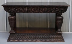 Seltene 17. Jahrhundert Hand geschnitzt Eiche Italienisch Konsole Serviertisch Cherubs Engel