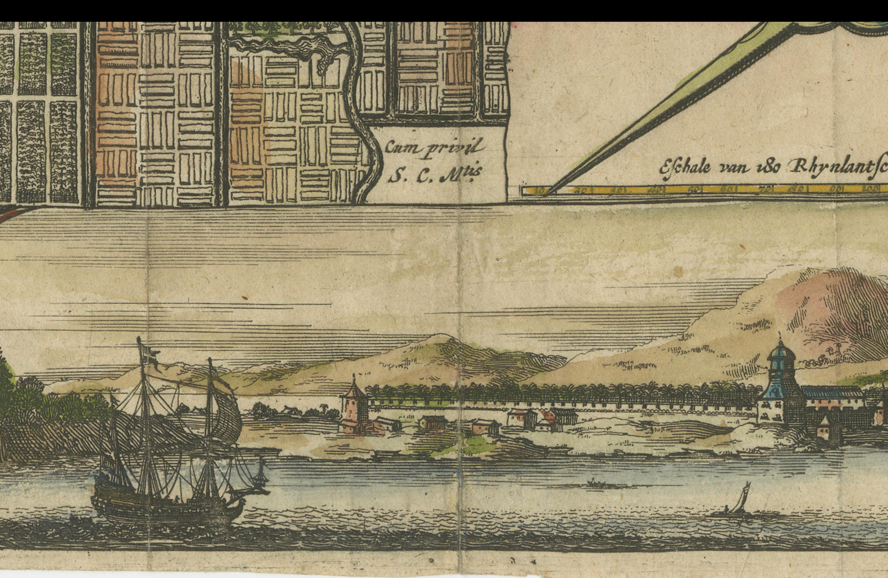 Rare 17th Century Map of Batavia and Castle on Java by Isaac de l'Obel For Sale 3