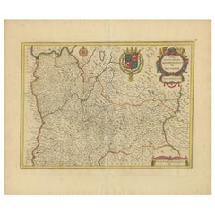 Raro mapa del siglo XVII de Dauphiné, en el sureste de Francia, por F. De Wit, ca.1688
