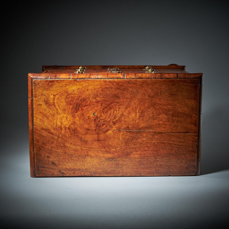 Rare 17th Century Miniature William and Mary Walnut Table Top Chest, circa 1690 For Sale 8