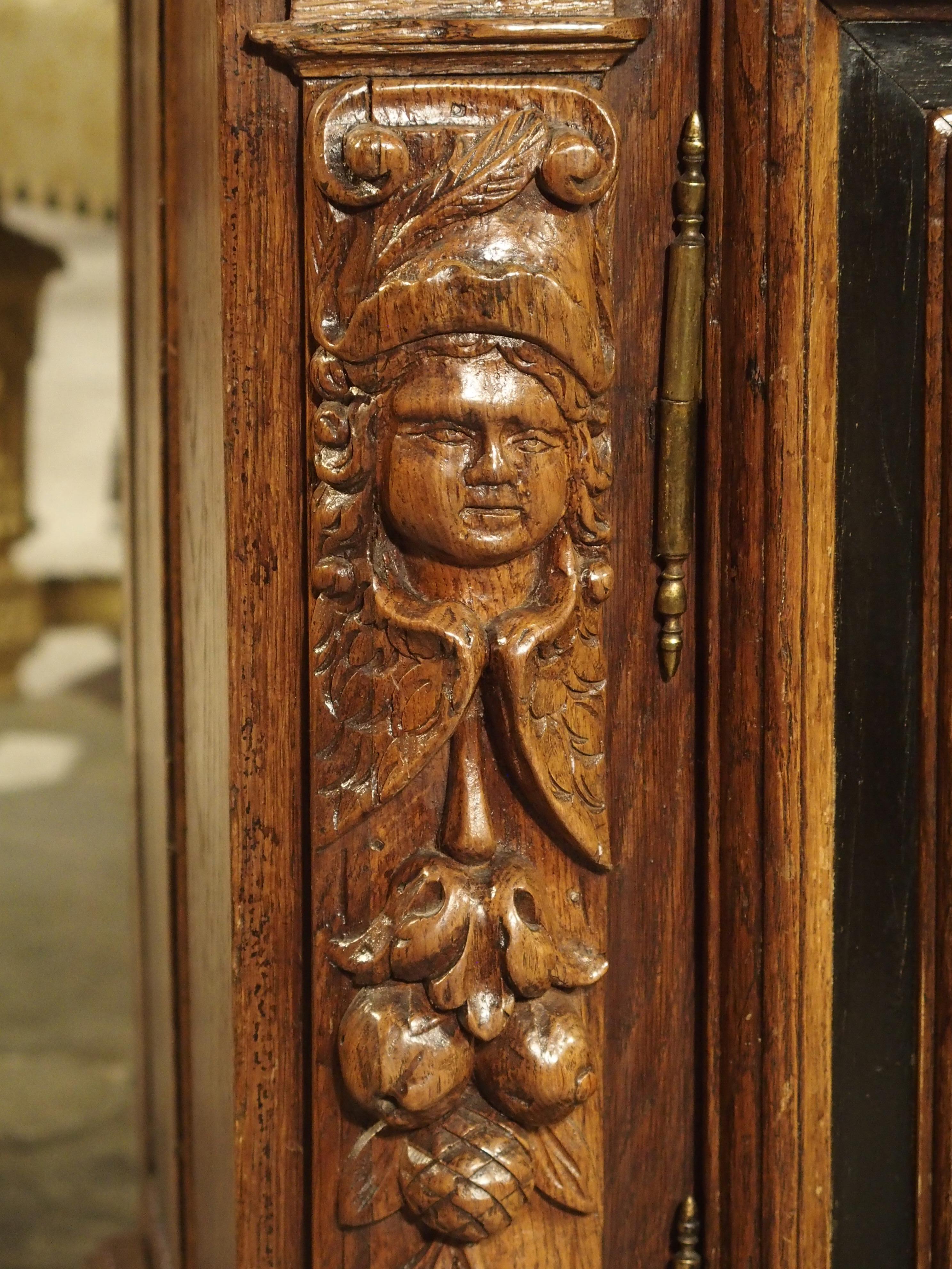 Rare 17th Century Oak Enfilade with Tortoiseshell and Ebony Inlays For Sale 1
