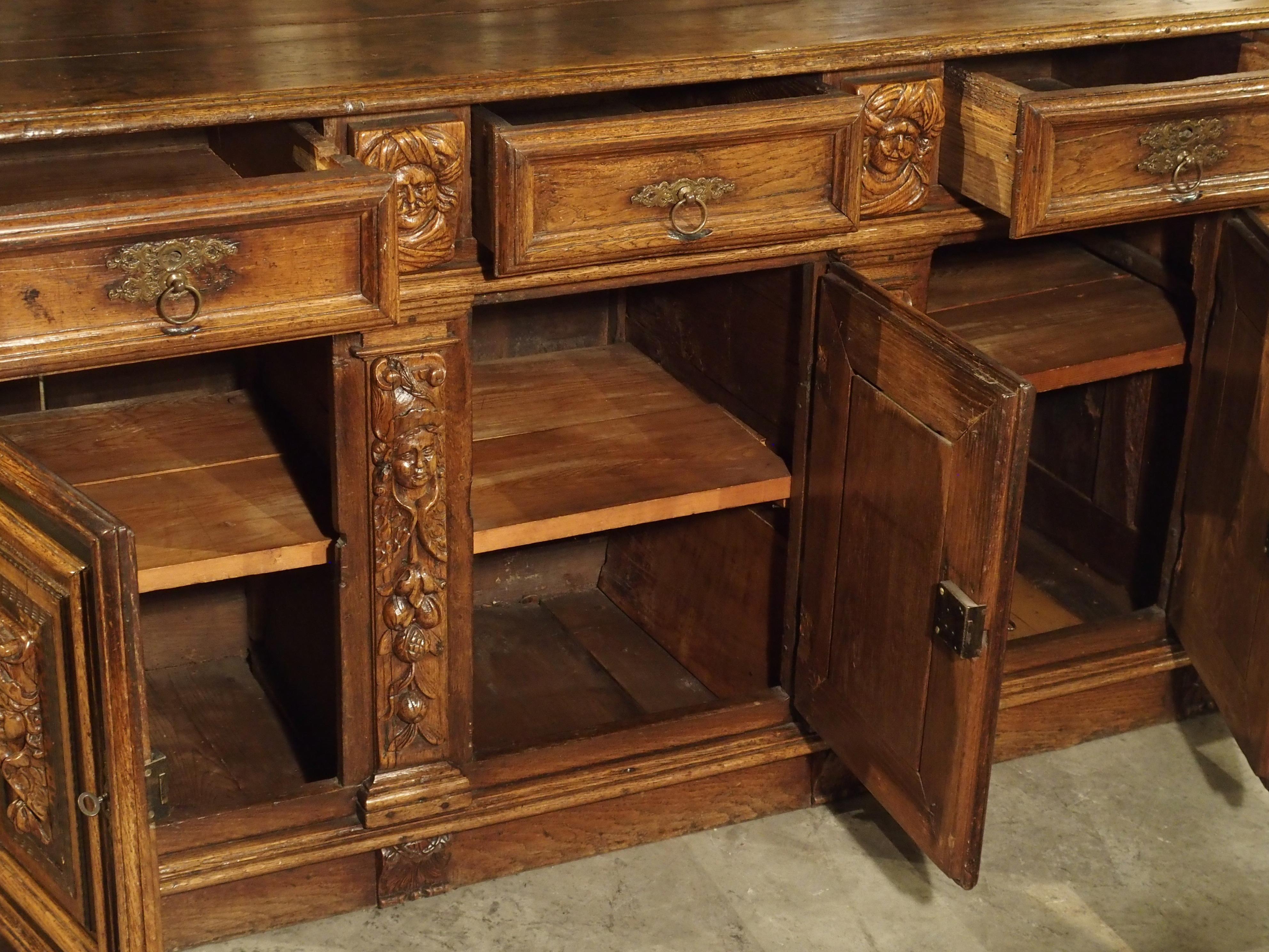 Rare 17th Century Oak Enfilade with Tortoiseshell and Ebony Inlays For Sale 2