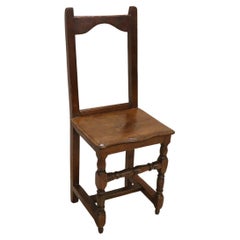 Rare 17th Century Solid Walnut Rustic Single Chair