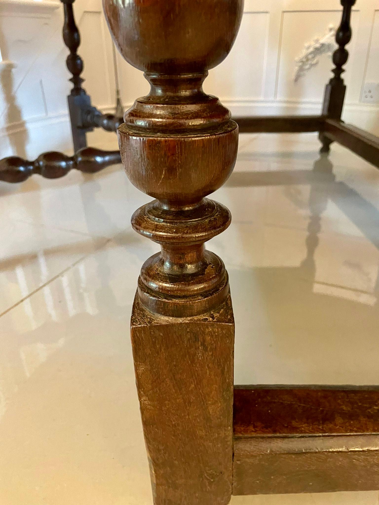Rare 17th Century Solid Walnut Top Double Gateleg Table 3