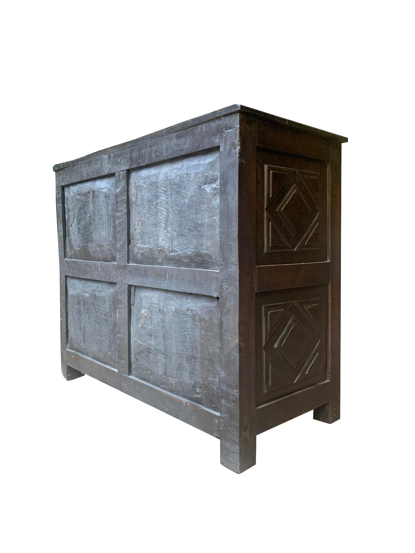 Oak Rare 17th Century Spanish Colonial Taquillon Cabinet Sideboard Buffet For Sale