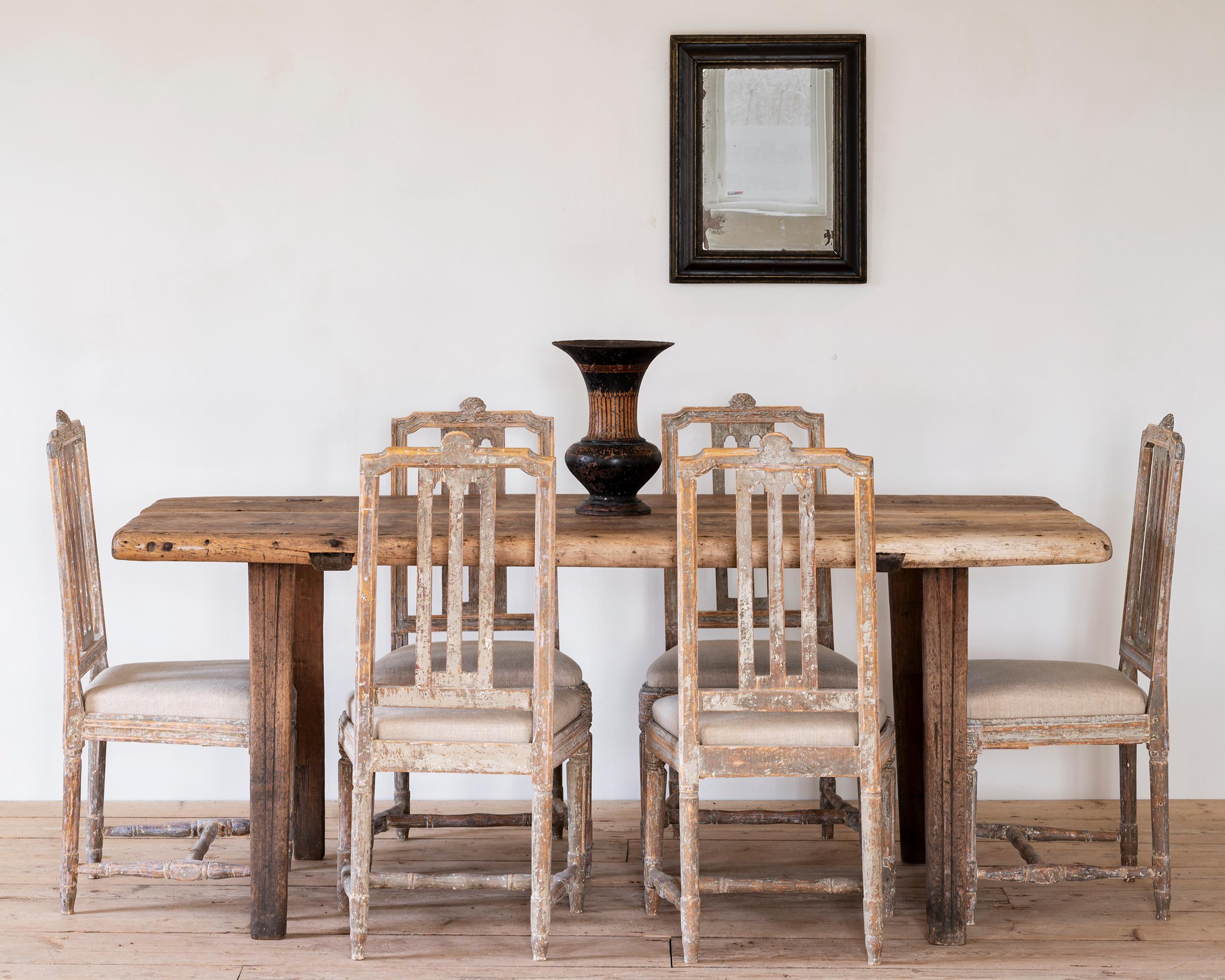Folk Art Rare 17th century Swedish Vernacular Farmhouse Dining Table