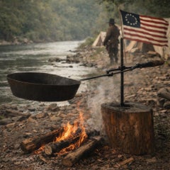 Rare 17th Century US Pioneer Large Adjustable Cooking Pan