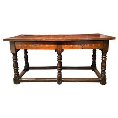 Rare 17th Century Walnut Spanish Hall Table