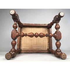 Rare 17th Century Walnut Stool