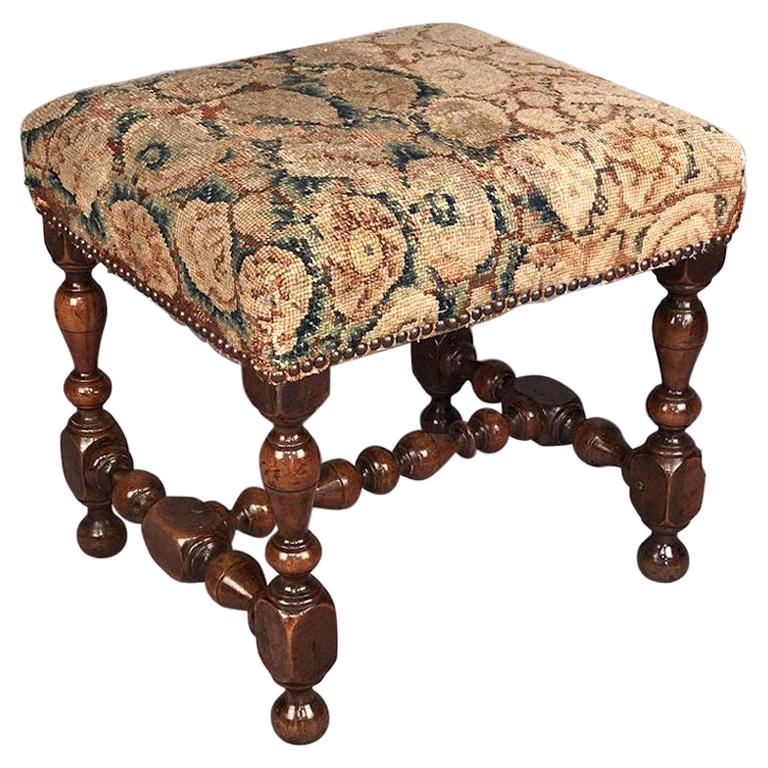 Rare 17th Century Walnut Stool