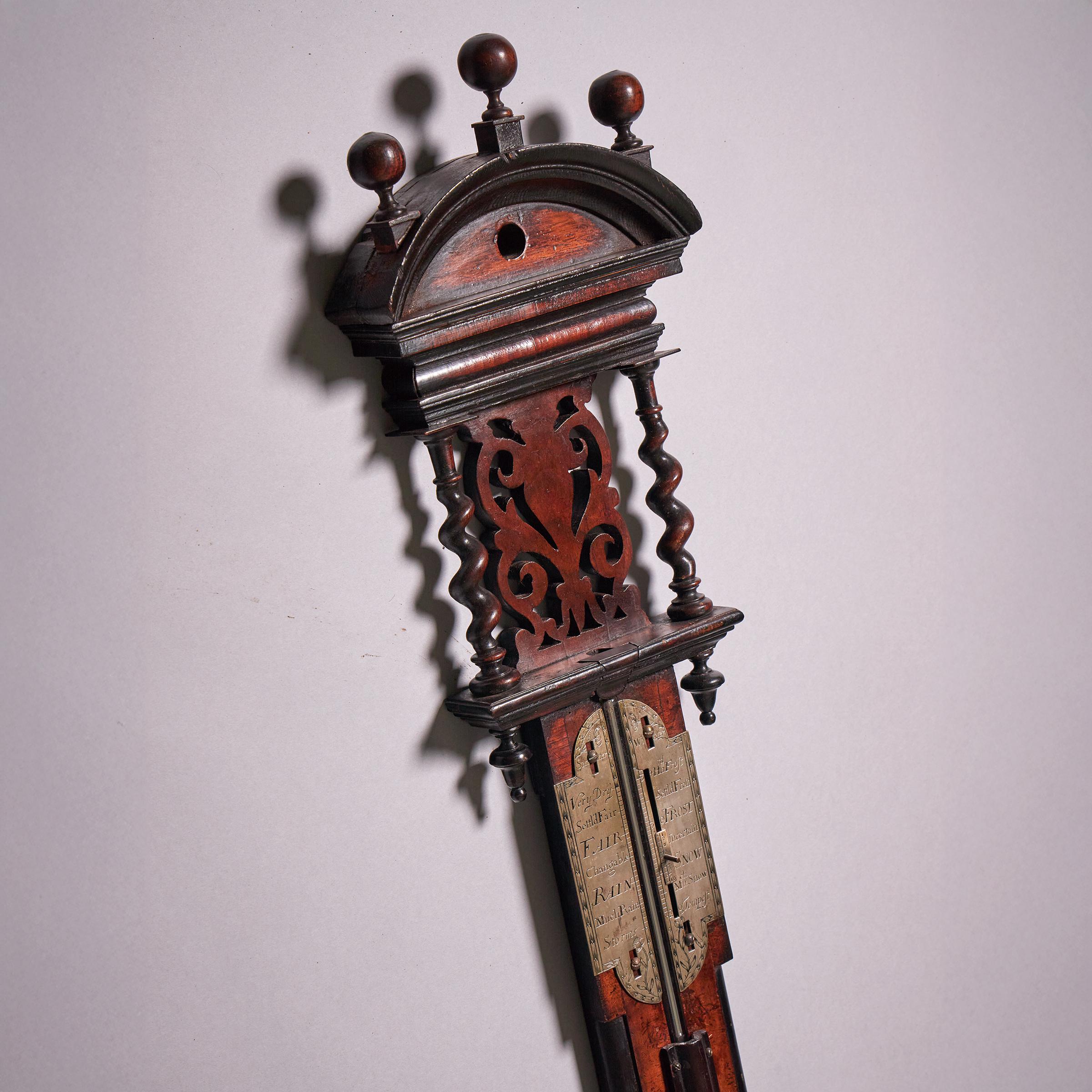 Rare Early 18th Century Queen Anne Walnut Stick Barometer, Circa 1705-1710 2