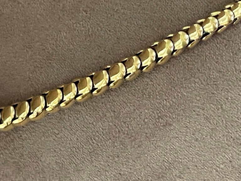 Rare 18 K Yellow Gold Victorian Snake Necklace Colored Stones For Sale 1