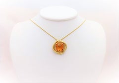 Rare 18 Karat David Yurman Crossover 8 Carat Citrine Pendant Necklace