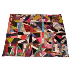 Set di trapunte patchwork cucite a mano del 1800 estremamente raro e ricco di dettagli