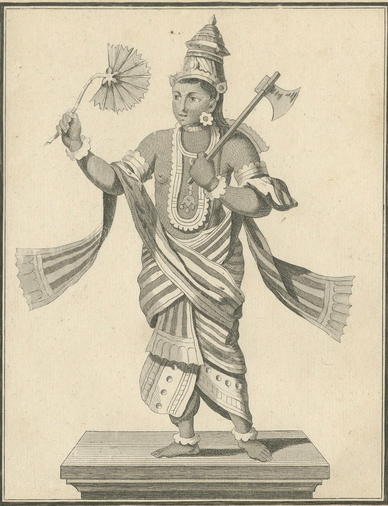 Rare imprimé ancien Krishna Vishnu Avatar, gravure hindoue, pièce de collection 1806 en vente 1