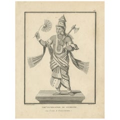 Rare 1806 Krishna Vishnu Avatar Antique Print - Hindu Engraving Collectible