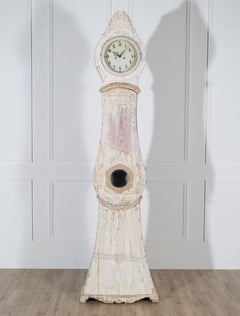 Rare 1820s Swedish Mora Clock with Original Paint and Mechanism
