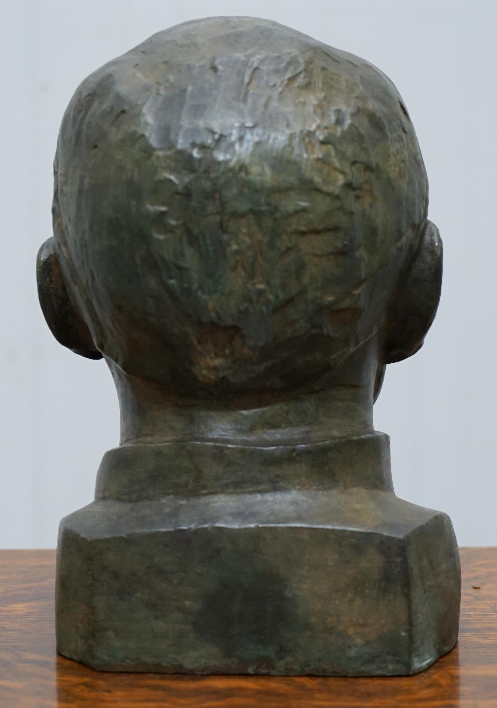 Rare 1840 Large Bronze Head of Russian Priest Labelled James Bourlet & Sons Ltd For Sale 4