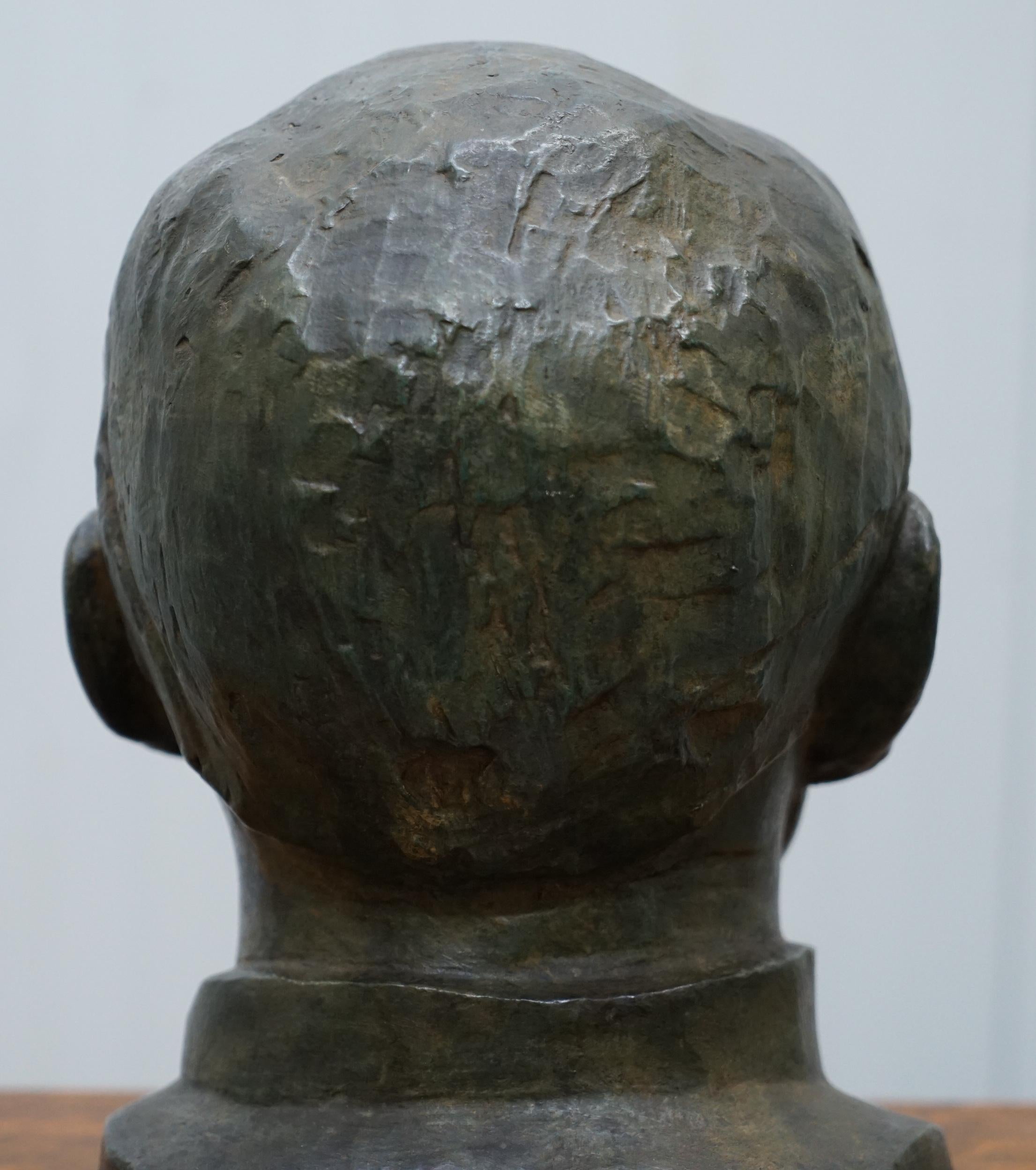 Rare 1840 Large Bronze Head of Russian Priest Labelled James Bourlet & Sons Ltd For Sale 5