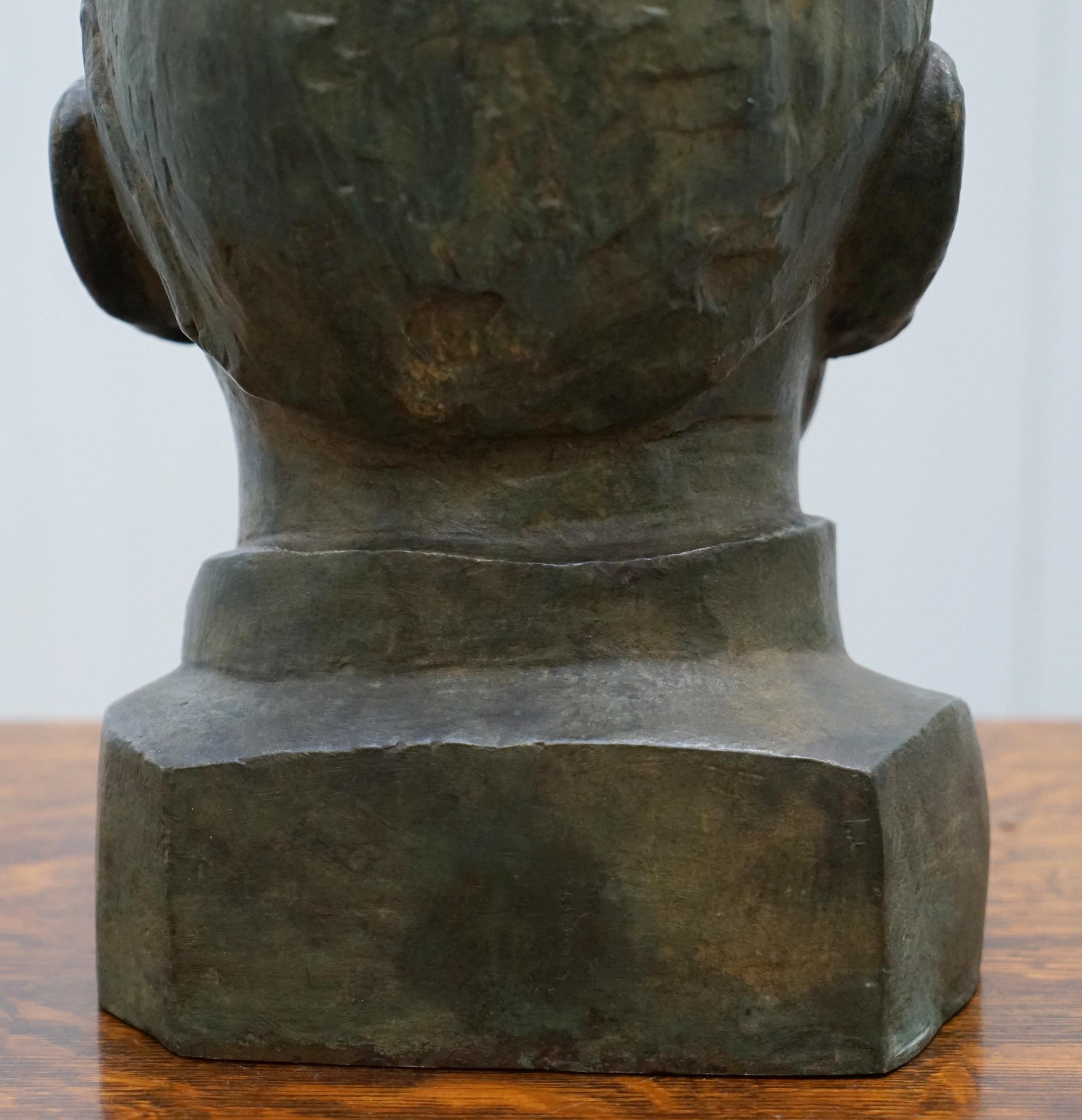 Rare 1840 Large Bronze Head of Russian Priest Labelled James Bourlet & Sons Ltd For Sale 6