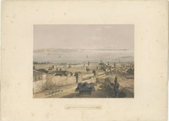 Rare 1852 Tinted Lithograph of Topkapi Palace and the Bosphorus, Istanbul