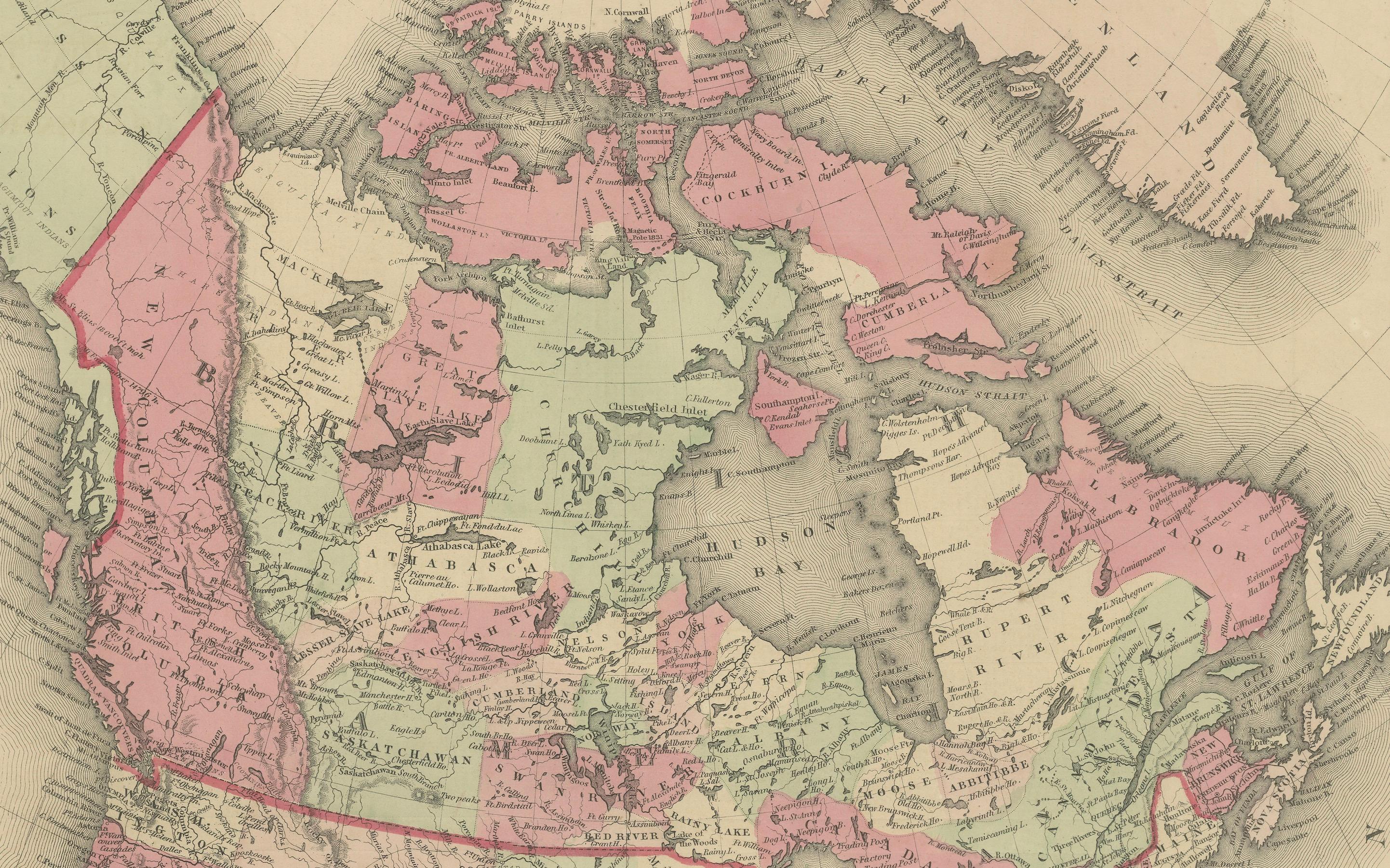 Rare carte de l'Amérique du Nord datant de l'époque de la guerre civile de 1864 avec des bordures détaillées en vente 1