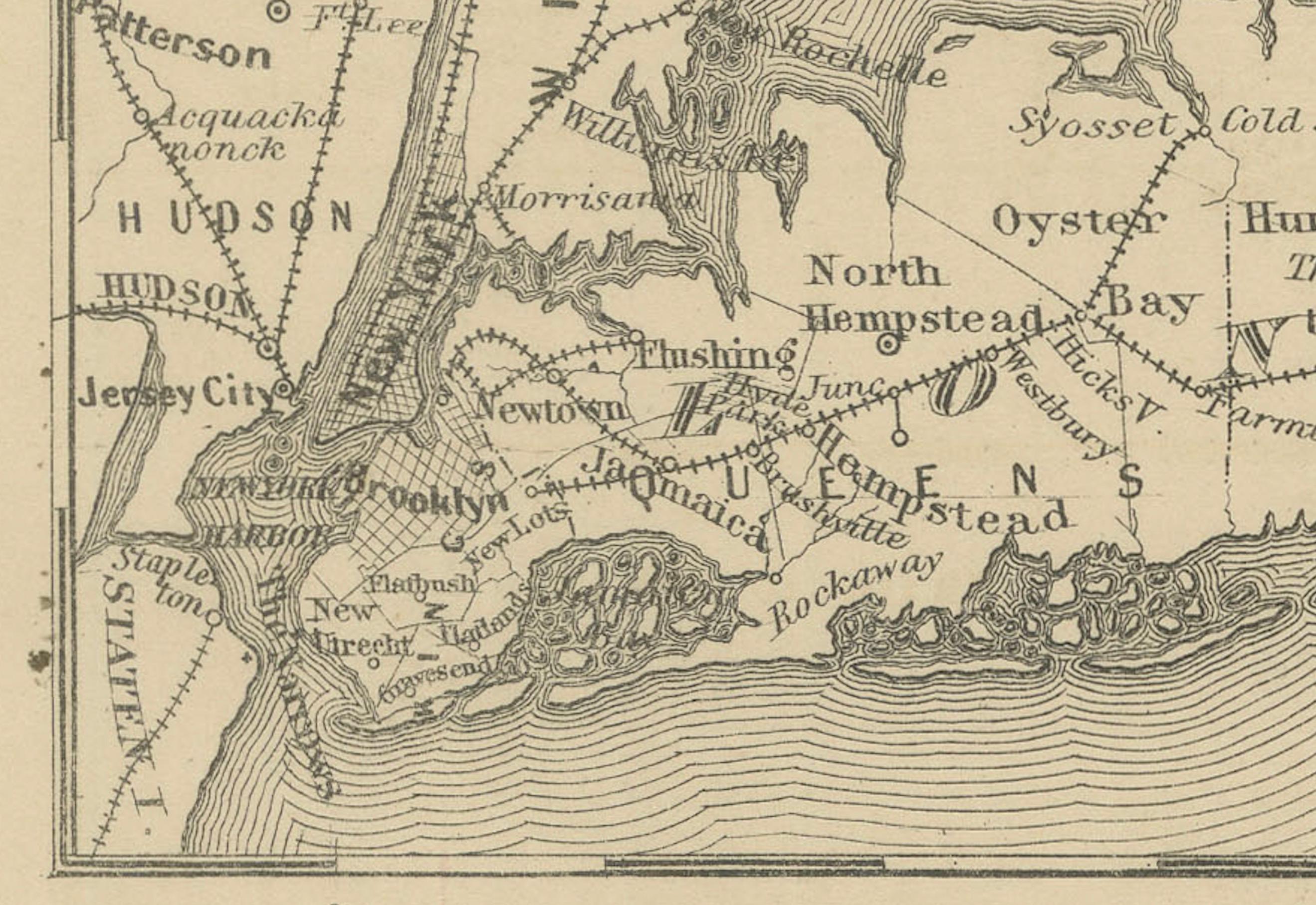 Titre : Rare carte du Vermont, du New Hampshire et du sud de la Nouvelle-Angleterre datant de l'époque de la guerre de Sécession (1864)

Description : Cette carte ancienne finement détaillée, intitulée 