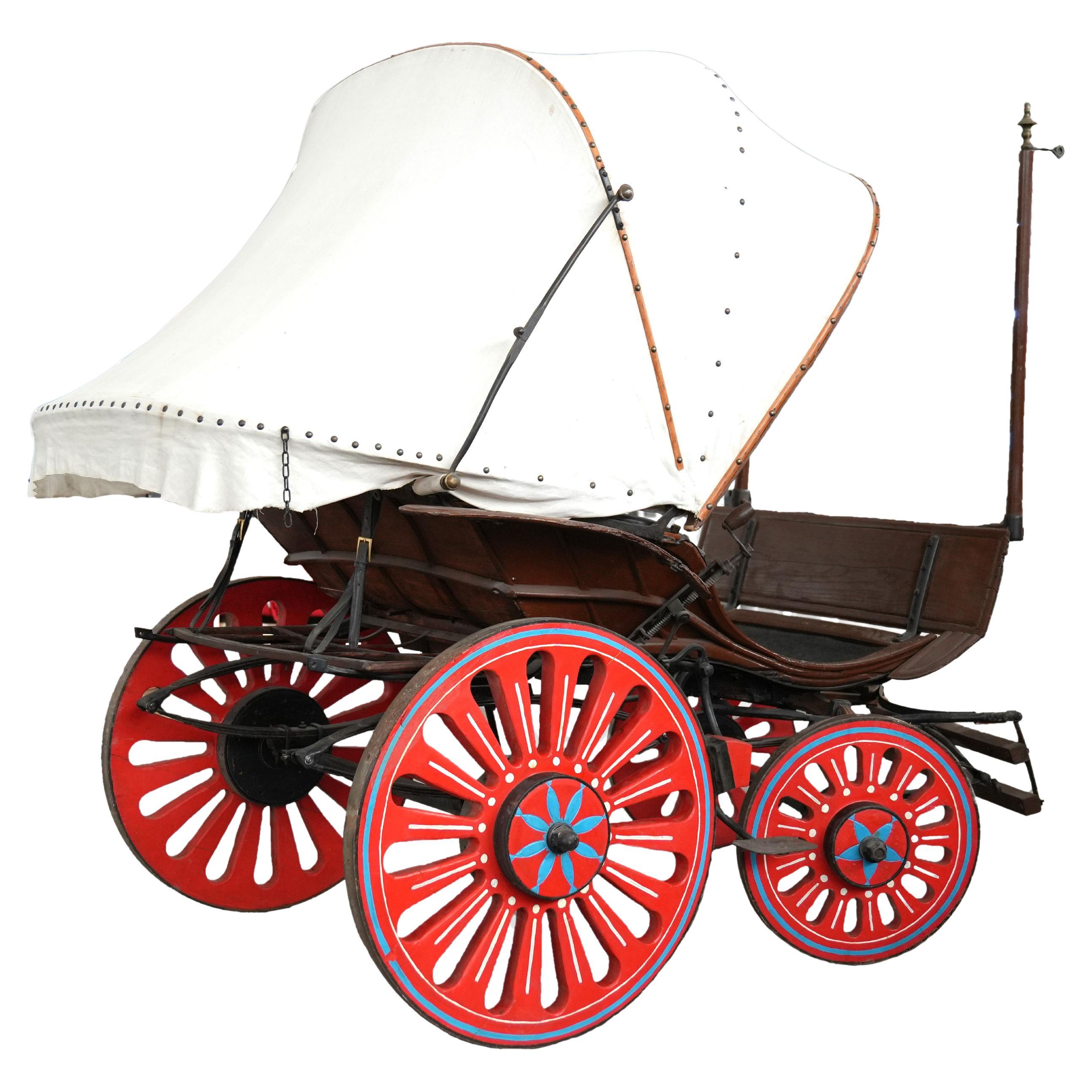 Rare charrette "Dottorina" de 1870 - Ancienne charrette italienne à l'attrait intemporel