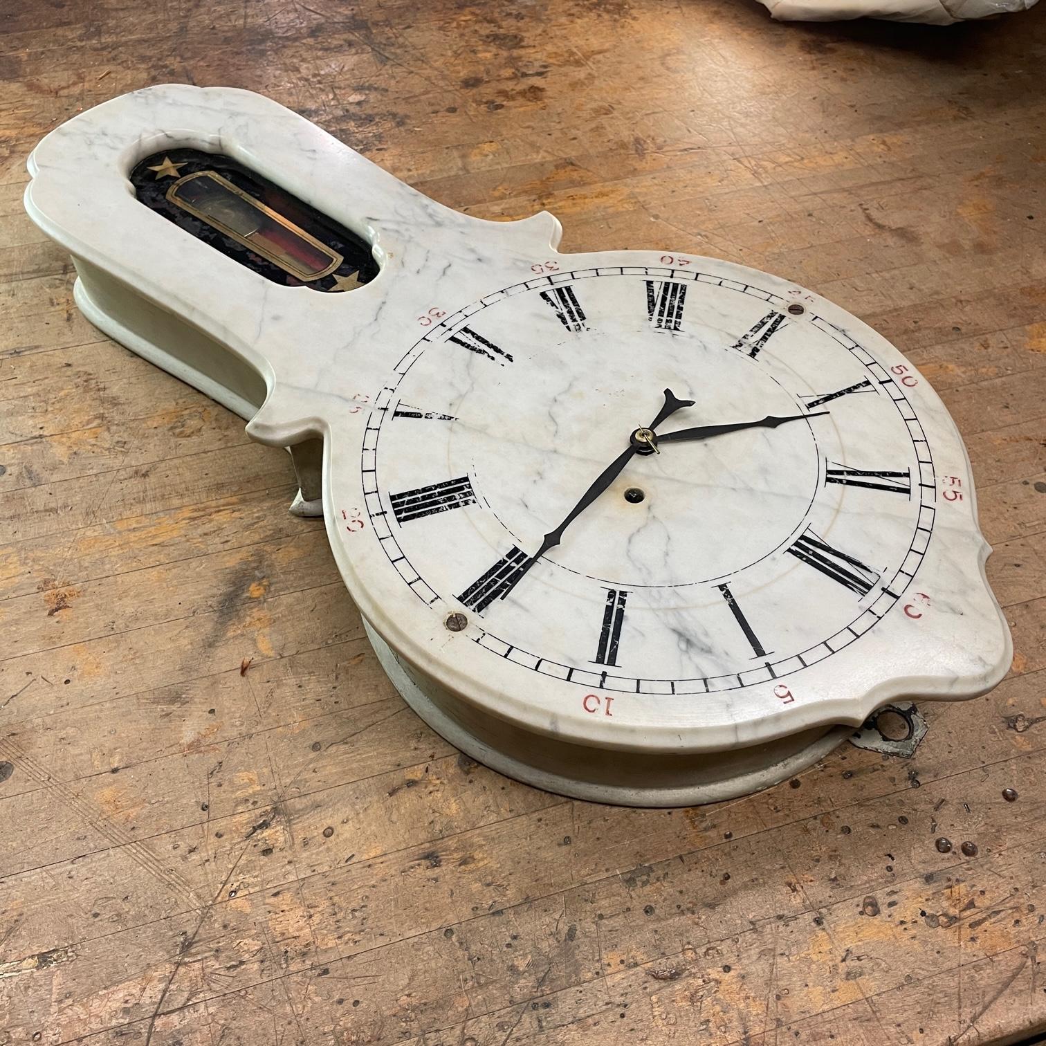 Raro 1870s E. Howard Marble Train Station Bank Municipal Clock Vintage Antique Victoriano en venta