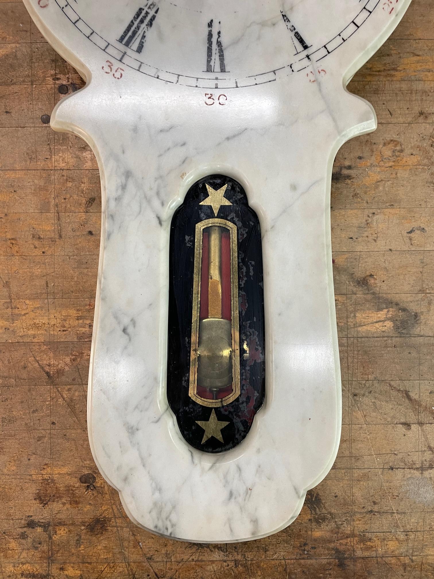 Raro 1870s E. Howard Marble Train Station Bank Municipal Clock Vintage Antique Norteamericano en venta
