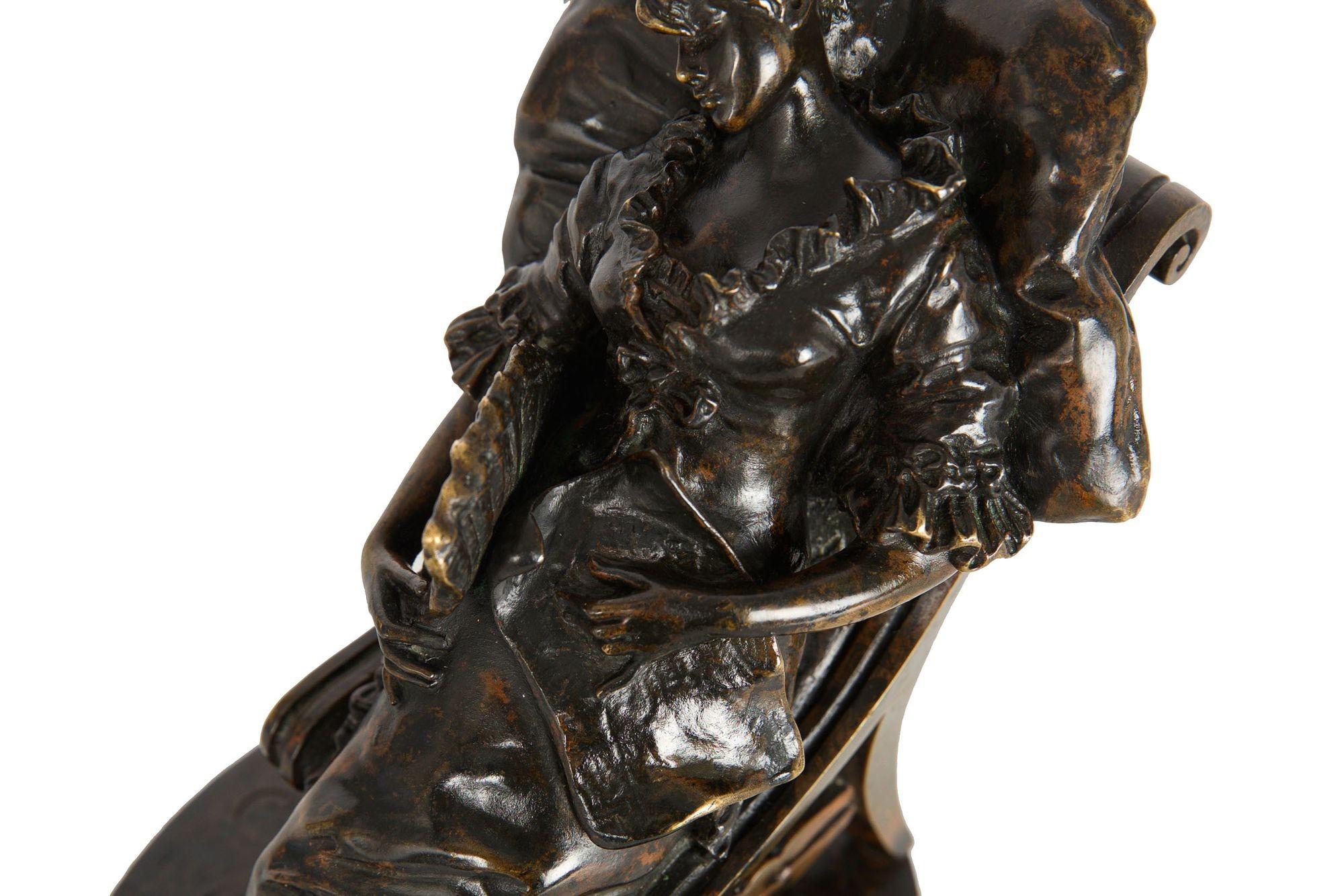 French Bronze Sculpture of Woman inscribed DALOU, cast by Susse Freres 11
