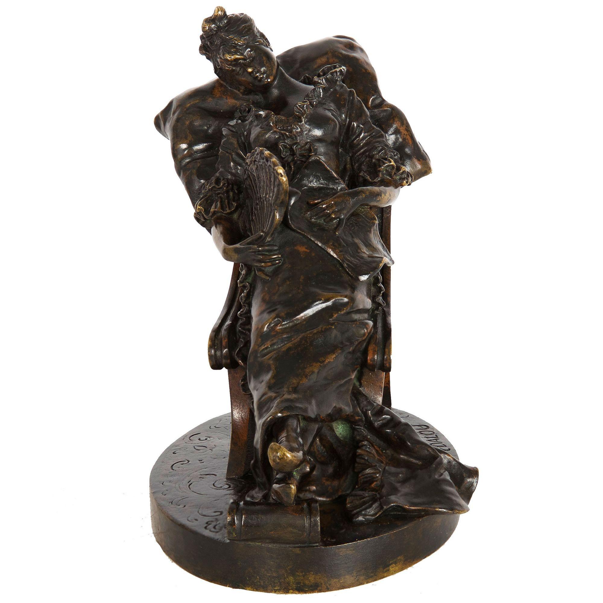 Français Rare sculpture française en bronze des années 1870 